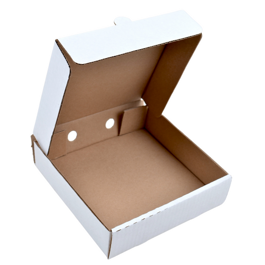 Caja Para Pizza 20x20cm (8 Pulgadas) Blanca, 25 Piezas