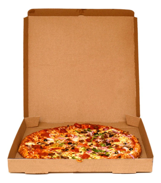 Caja Para Pizza 30x30cm (12 Pulgadas) Kraft, 25 Piezas